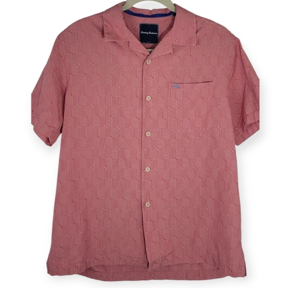 Tommy Bahamas Men's Red Short Sleeve Button Up Shirt Small - Picture 1 of 8